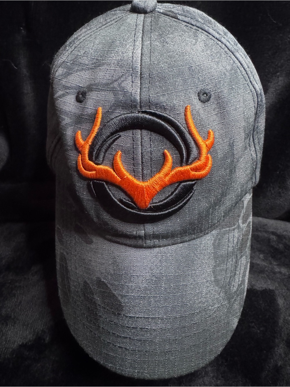 Gray Men's Browning Baseball Cap with Orange Antler Emblem